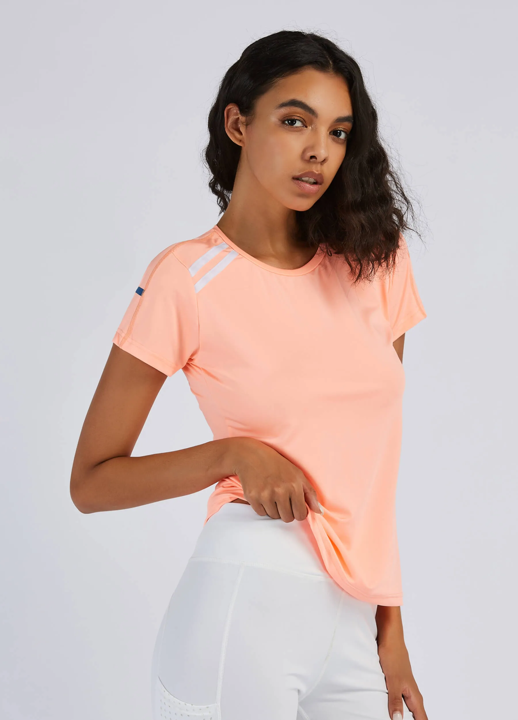 4POSE Women's Summer QUICK Dry Round Neck Stretch Training Tee(Clearance)