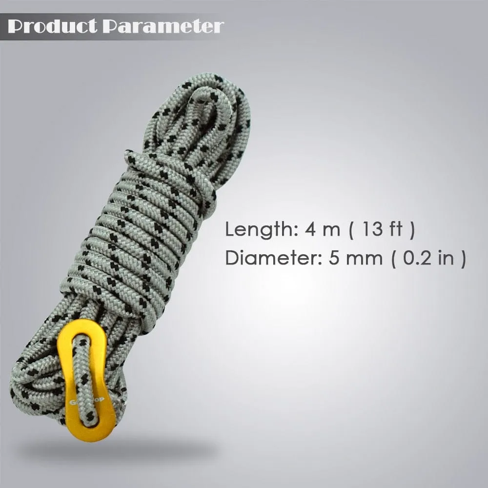 5mm×4m Polyester Tent Guy Rope 6 Pack