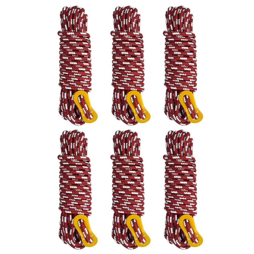 5mm×4m Polyester Tent Guy Rope 6 Pack