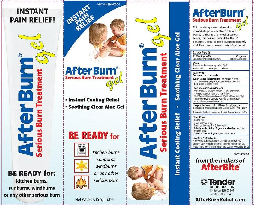 After Burn Serious Burn Treatment Gel with Lidocaine Hydrochloride & Aloe Vera