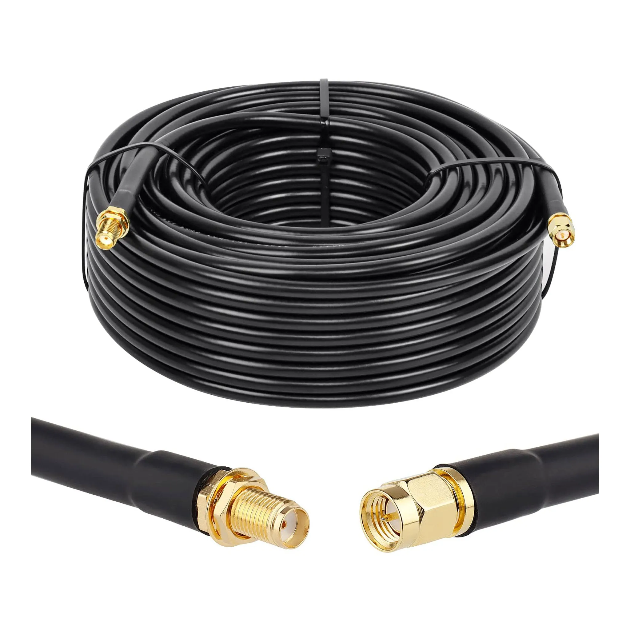 Altex Preferred MFG JYA-034 -X-100 100ft 50 Ohm RG58 SMA Female to SMA Male Low-Loss Coaxial Extension Cable