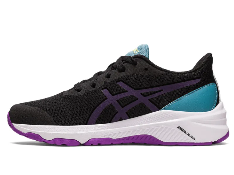 Asics Gel GT1000 12 GS Kids Running Shoe (Black/Cyber Grape)