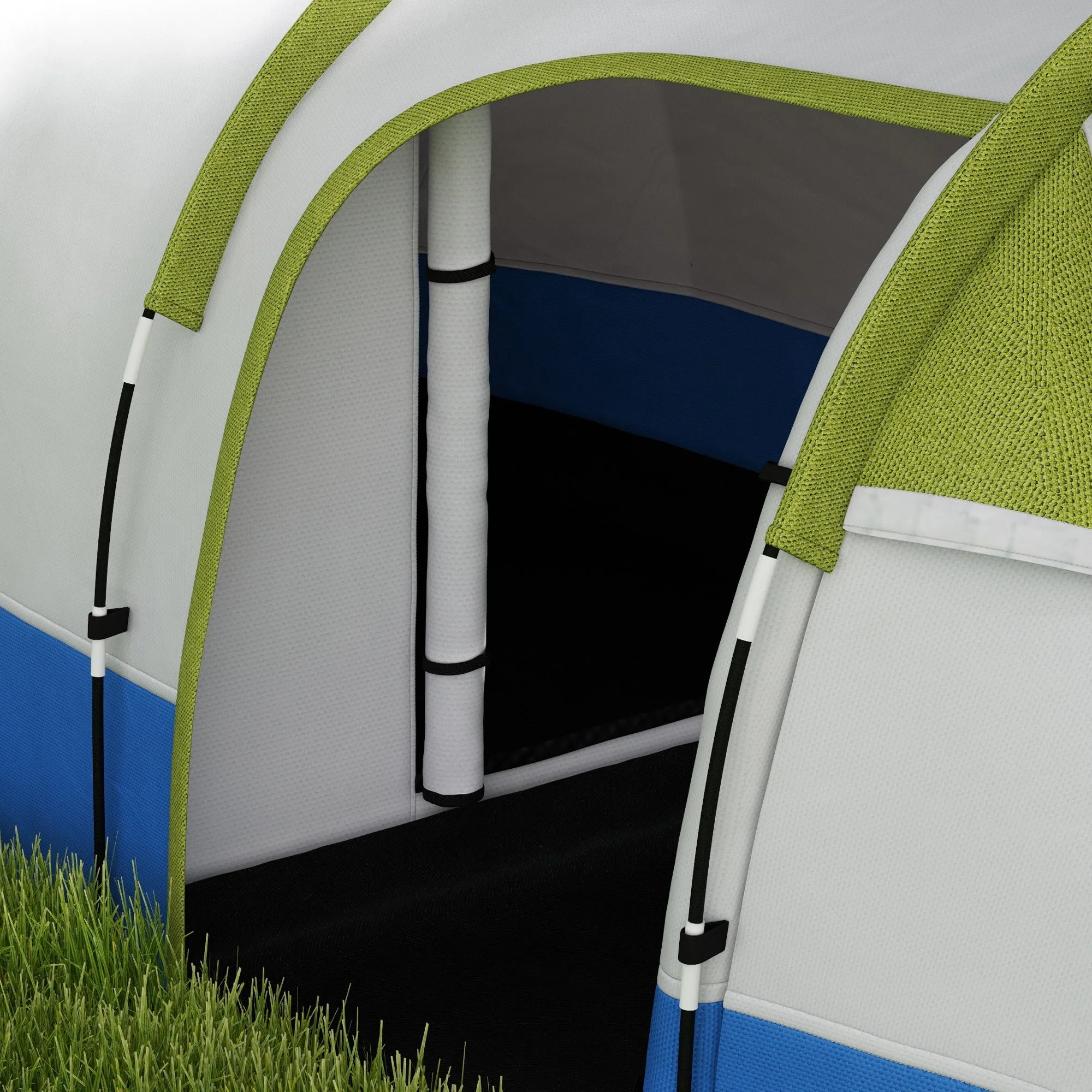 Camping Tent, Large Tunnel Tent with Bedroom and Living Area, 2000mm Waterproof, Portable with Bag for 2-3 Man, Green