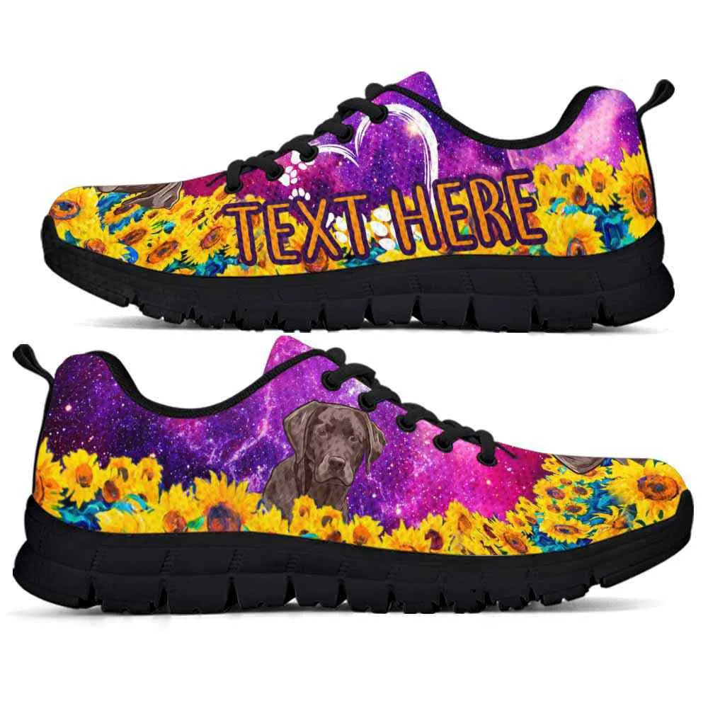 Custom Name Labrador Retriever Sneaker, Lab Sunflower Galaxy Sneakers Running Shoes, Best Running Shoes