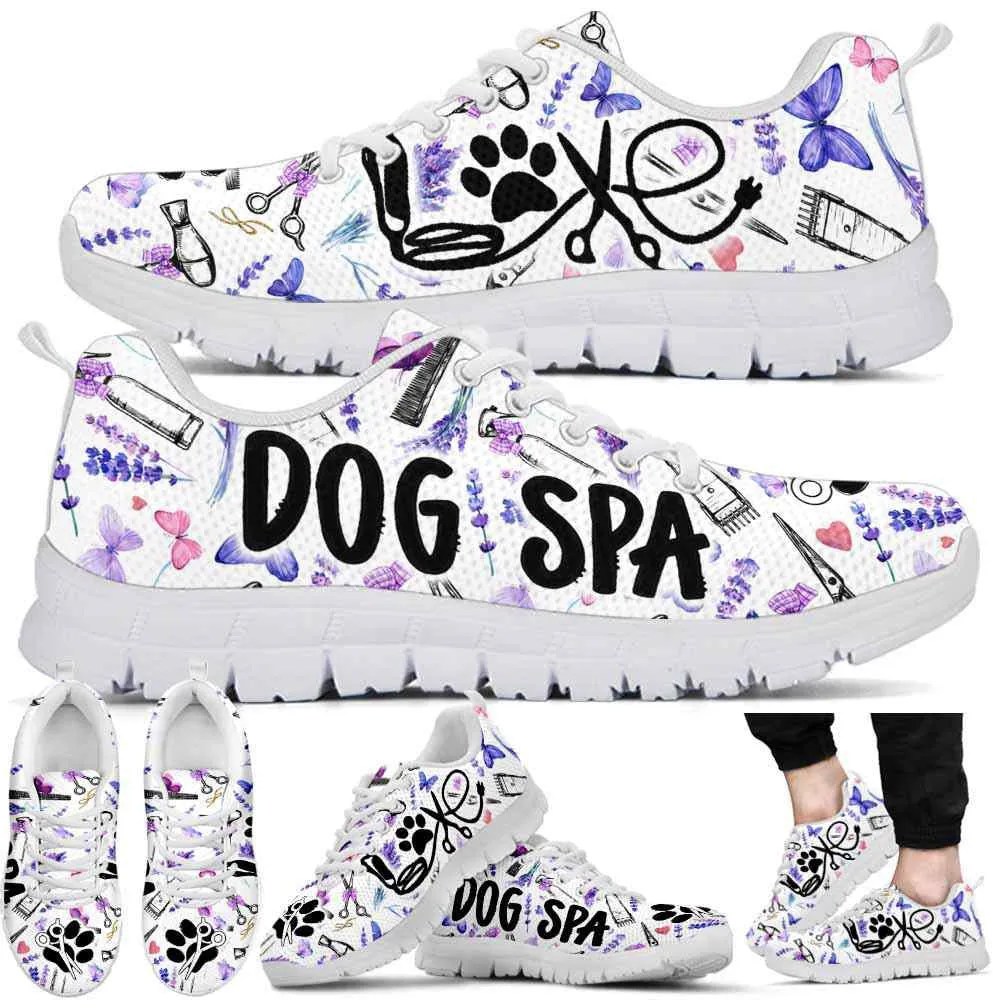 Dog Spa Lavender Tools Sneakers Shoes, Dog Print Shoes, Best Running Shoes, Unique Gifts For Dog Lovers