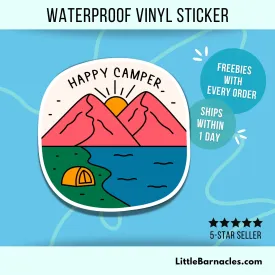 Happy Camper Sticker Camping Hiking Sticker