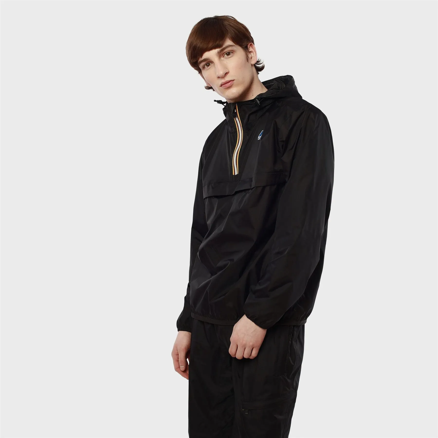 Leon - Packable Quarter Zip Rain Jacket in Black