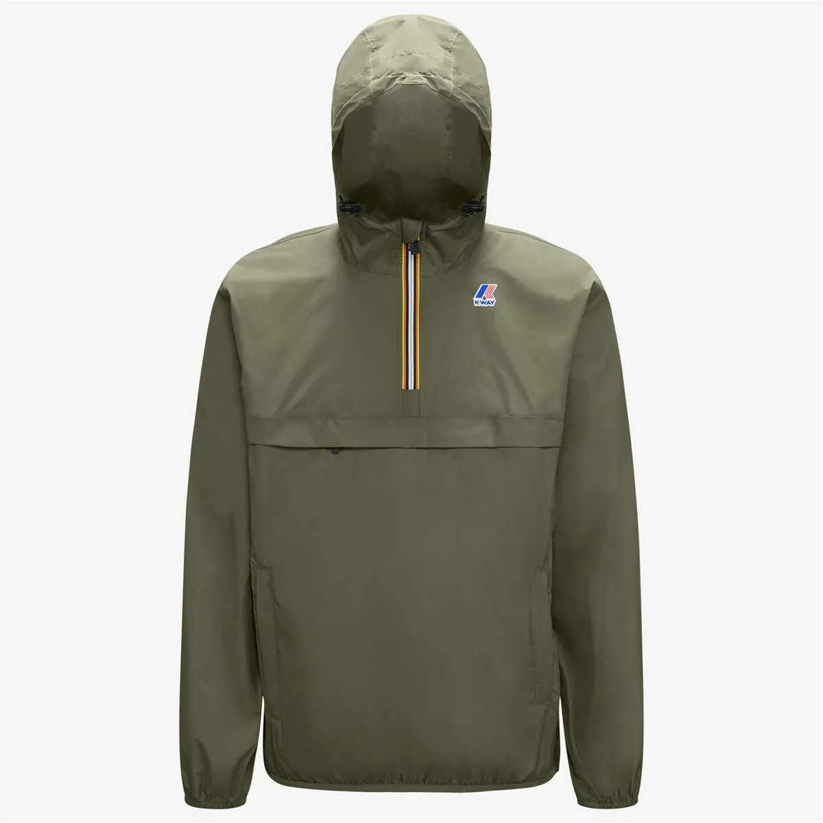 Leon - Packable Quarter Zip Rain Jacket in Green Blackish