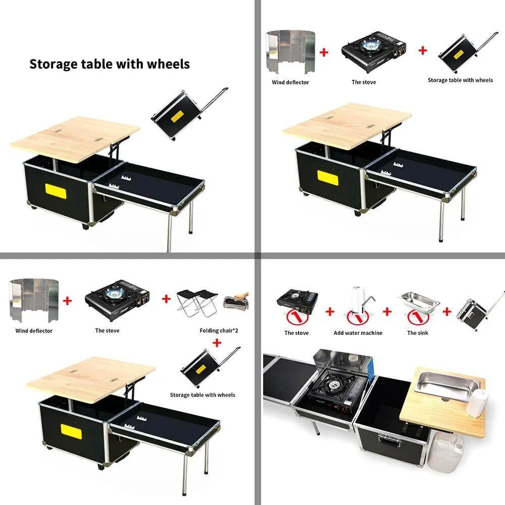 Portable Foldable Outdoor Camping Cooking Kitchen Table