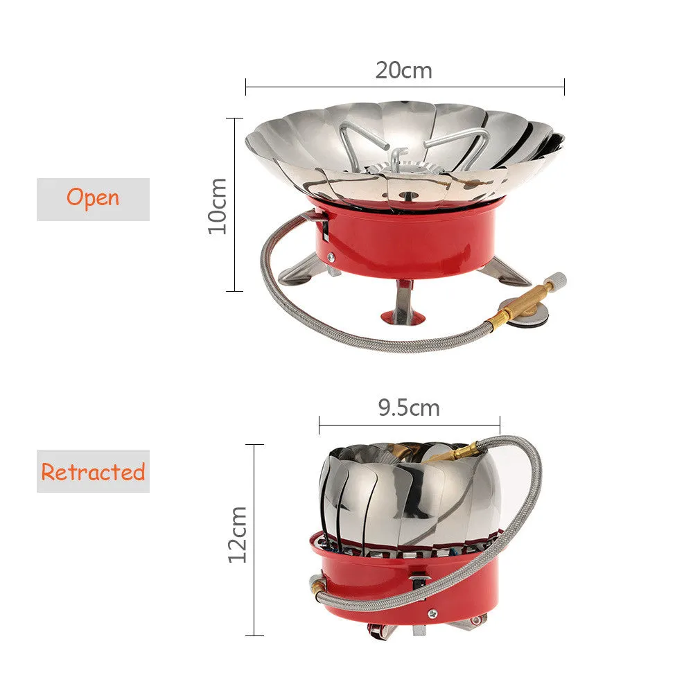 Stainless Steel Portable Gas Stove Retracted Windproof