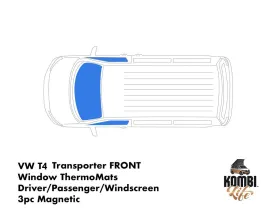 VW T4 FRONT Window ThermoMats -  Driver/Passenger/Windscreen - 3pc Magnetic