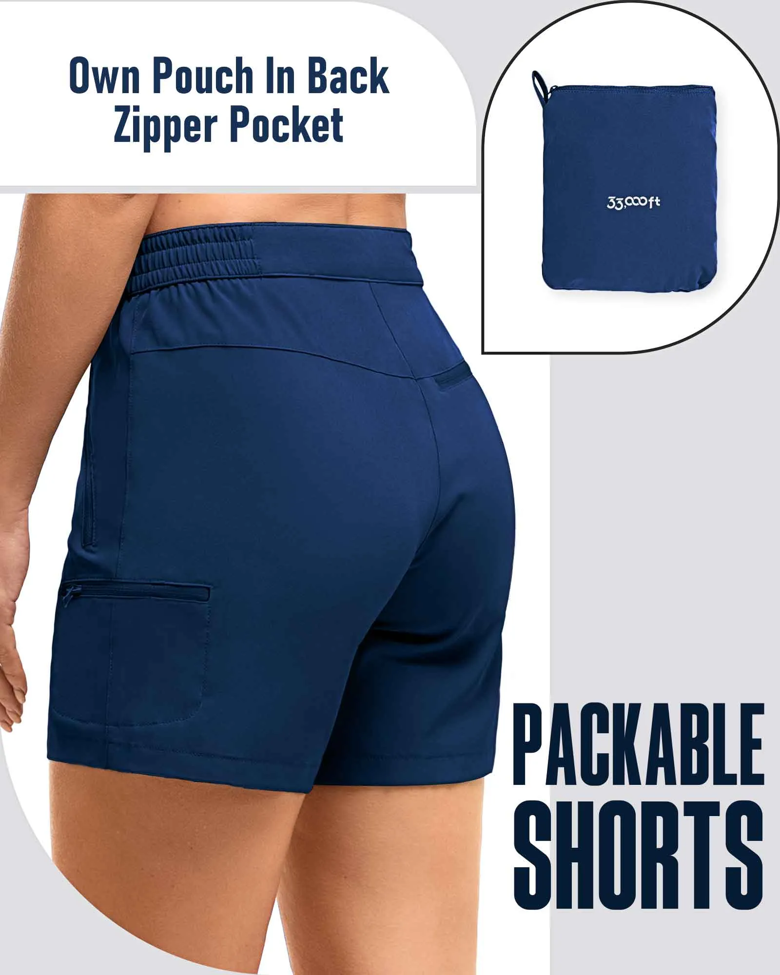 Women's Packable 5" Hiking Shorts with 4 Pockets